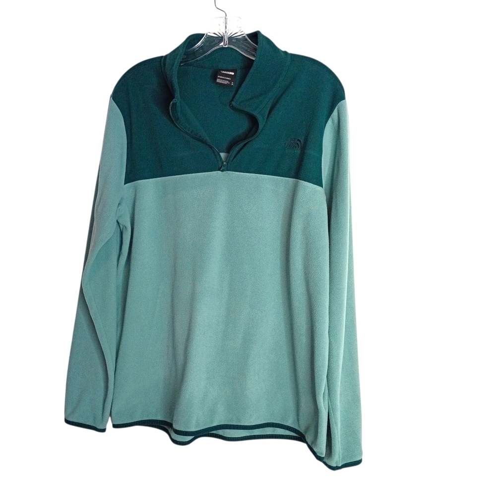 The North Face Teal Two-Tone Quarter Zip Fleece - Size xl